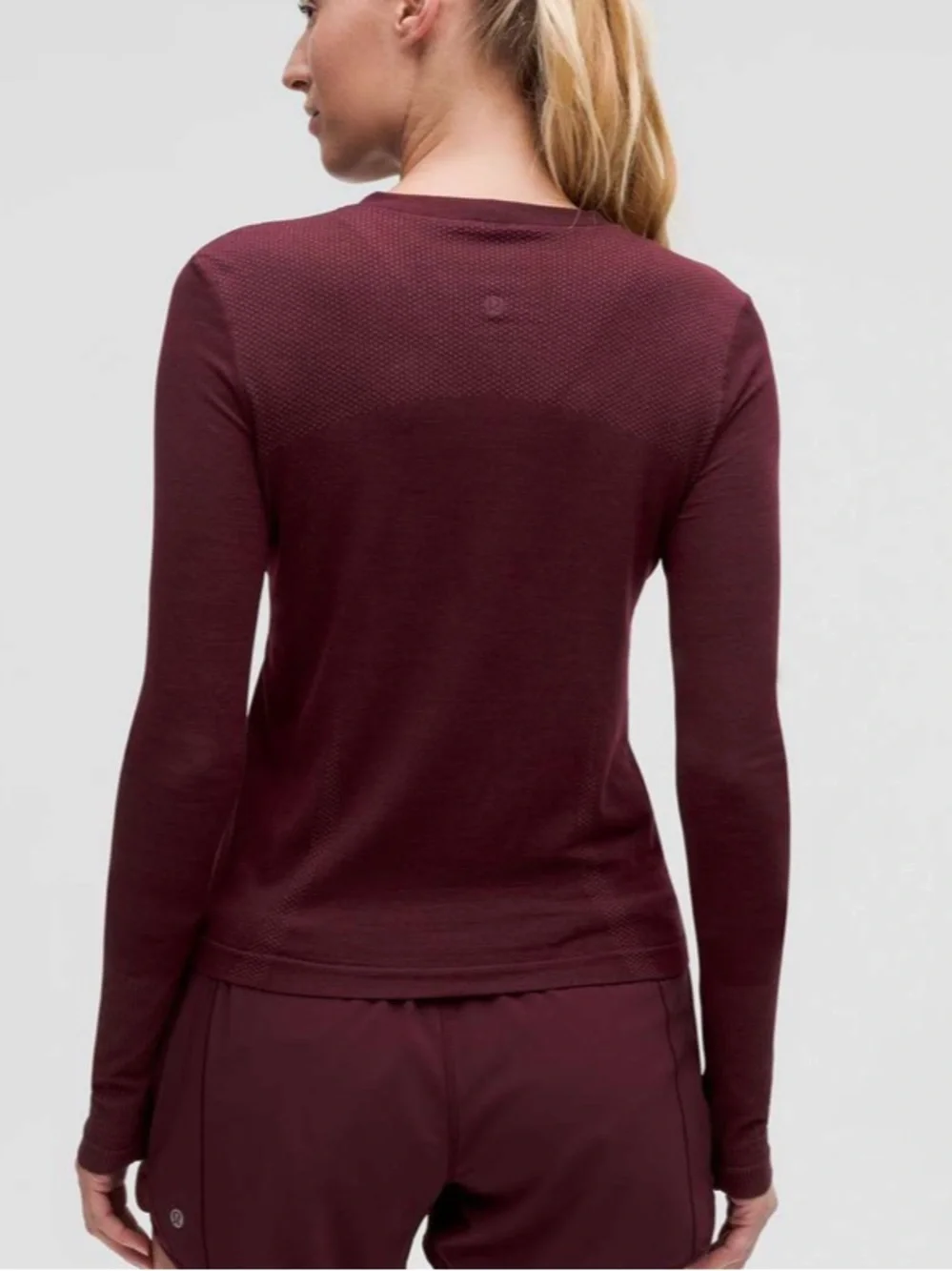 Lululemon Swiftly Tech Wool Long-Sleeve Shirt *Waist Length garnet